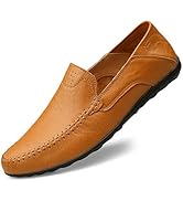 Men's Loafers Genuine Leather Flat Breathable Casual Shoes Handmade Slip On Driving Shoes Fashion...