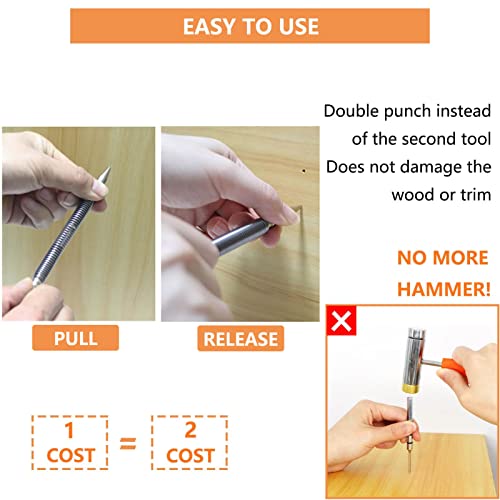 image for WHLLING 2-Piece Dual Head Combo Nail Setter, Double Ended 3/32″& 1/8