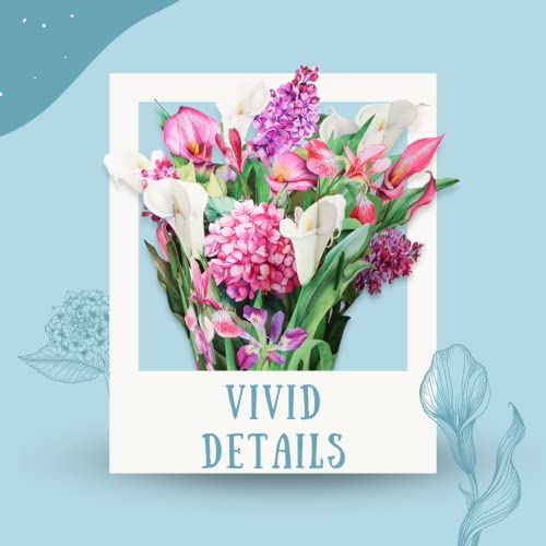 Egohi Paper Flower Bouquet Card, 3D Pop Up Cards, For Birthday, Anniversary, Get Well Soon, Thinking Of You, Thank You, Retirement, All Occasions, 11 Inch, With Note Card And Envelope - Calla Lilies & Hydrangeas #TOP4