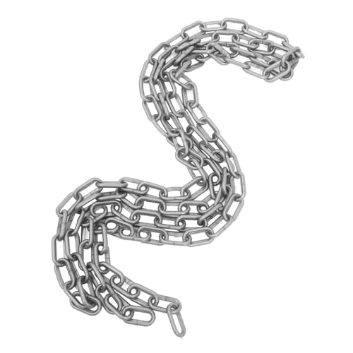 Cabilock Chain Warning Protection Chain Links Thick Chain Galvanized Coil Safety Security Heavy Chains Crowd Control Chain Driveway Chain Barrier Link Chain Silver