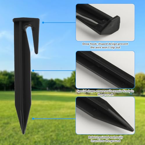 150 stuks haringen voor robotmaaiers, haringen voor bevestiging van omtrekdraad en grondhaken voor een veilige bevestiging van de begrenzingsdraad - Afbeelding 5