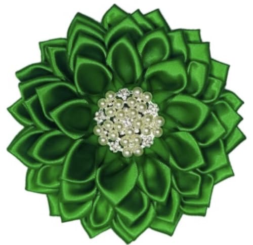 Image of Green 4.5 inch Paraphernalia Flower Brooch Pin for Women, Inspired for LINKS, Iota Phi Lamda Sorority, or AKA Sorority, Conferences, Luncheons