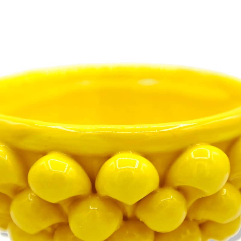 Vase Caltagirone Mezza Pigna Sicilia Bedda Capaci jaune de 12 cm - 3