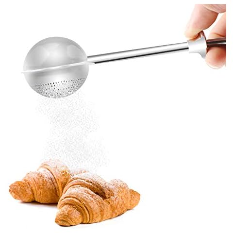 Stainless Steel Flour Sifter with Duster Lid Cover