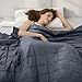 Weighted Idea Cool Weighted Blanket Twin Size 15 lbs Adults (48''x78'', 100% Natural Cotton, Grey)