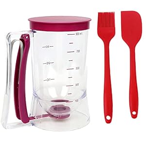 Pancake batter dispenser tool, perfect for baking tools for cakes, pancakes, waffles, muffins or any baked goods, kitchen gadgets, baking tools with measurement labels