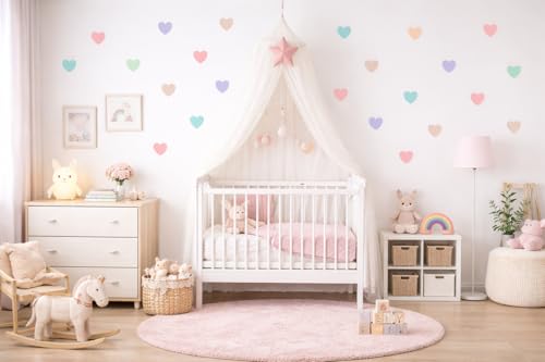 Image of Pastel Color Heart Sticker for Scrapbook or for Wall Decoration, Nursery Decor, Home Decor (Pastel Set)