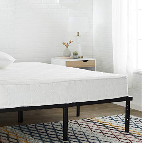 Image of Amazon Basics Sturdy Heavy-Duty Non-Slip Platform Bed Frame, Steel Slat Support, Noise Free, Easy Assembly, 14 Inch Storage Height, Twin Size, Black