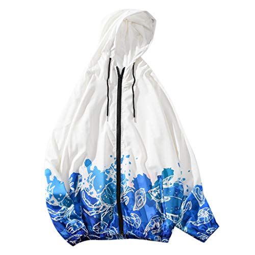 MAYOGO Full Zip Softshelljacke Trainingsjacke Herren Kapuze Freizeitjacke Light Jacket Casual College Jacke Sweatshirt Sportjacke Laufenjacke College Jacke mit Kapuze (Weiß, XXL)