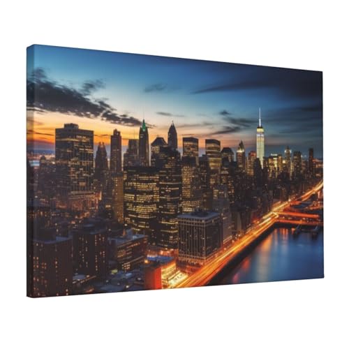 Toile New York paysage moderne 30x45cm pour habiller un mur vide sans cadre