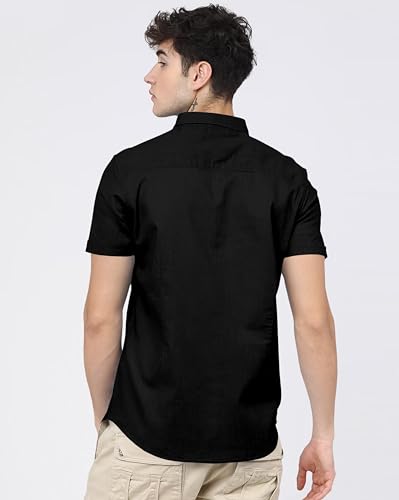 Image of BRUCEWANE Men's 100% Cotton Half Sleeve Shirt