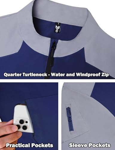 Wind and Water Resistant Cage Jacket Short Sleeve Golf Jacket Quarter Zip Pullover with Sleeve Pocket for Workout4