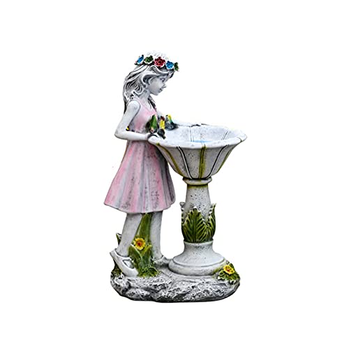 Iayokocc, Fairy Garden Statue, Solar Angel Figurine Outdoor Decoration Floral Fairy Lamp Lantern Water Feature Effect Garden Sculpture For Patio Yard Lawn Porch Art Ornament #TOP5