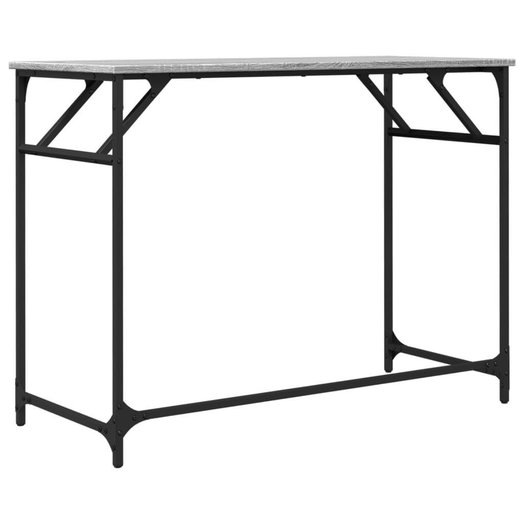 Scrivania in legno Sonoma e acciaio, 100 x 45 x 76 cm, compatta, per casa, studio, camera dei ragazzi, con piano stabile e piedini in metallo moderni