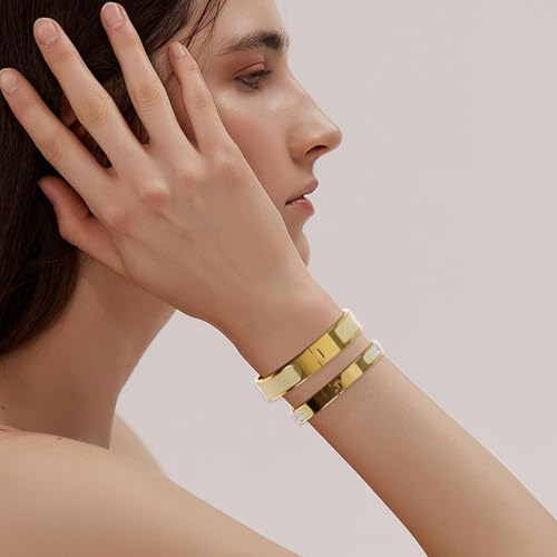 18K Gold Plated Enamel Letter Bracelet (12mm)- A Trendy Token of Love and Friendship3