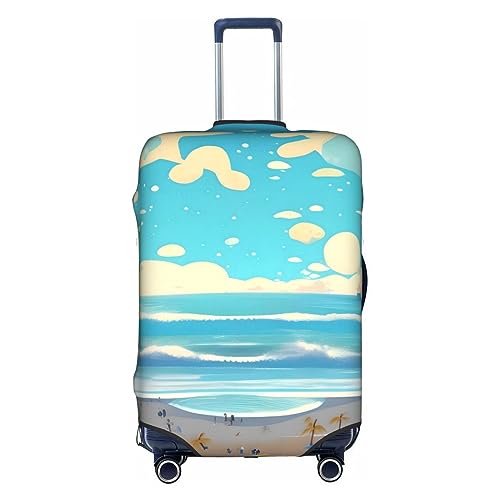 Beach Cartoon Suitcase Cover Luggage Protective Case High Elasticity Material For Travelers