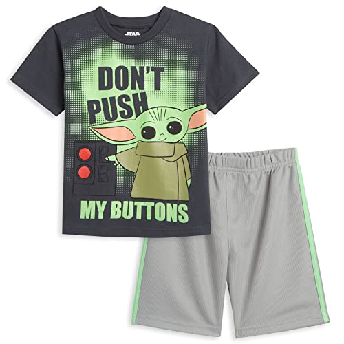 Ensemble T-shirt et short Star Wars Baby Yoda anthracite taille 6 ans pour garçon