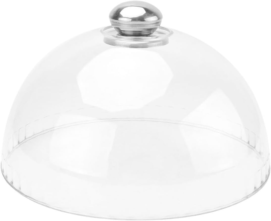 Food Cover 19.5cm Plastic Cake Lid Snack Tray Protective Dome Dustproof Food Tray Cover for Kitchen Dining and Serving