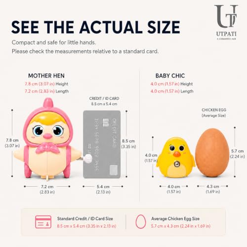 Image of Chicken Toys for Kids, Swinging Chain String Magnetic Hen with Chick Learning to Crawl Spring Toy, Crawling Wind-up Duck, Walking Chicken Cute Windup Toy for Boys Girls Toddler. (Multicolour)