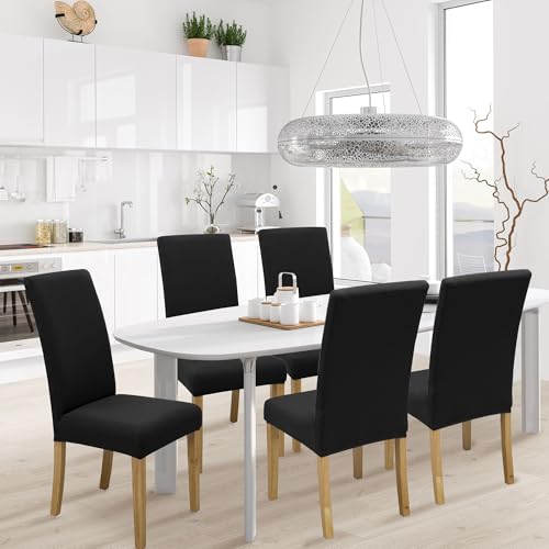 Chair Covers,Dining Room Chair Covers Set of 6,Stretch Kitchen Chair Cover,Washable Dining Chair Cover,Parsons Chair Slipcovers Protective,for Home,Restaurant,Banquet - Image 3