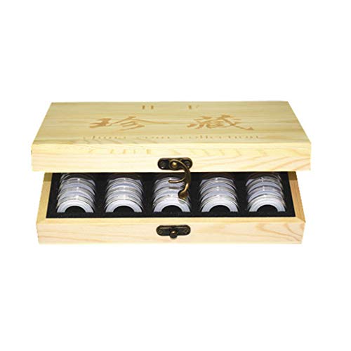 Caja para monedas de madera con 50 compartimentos miniatura 7