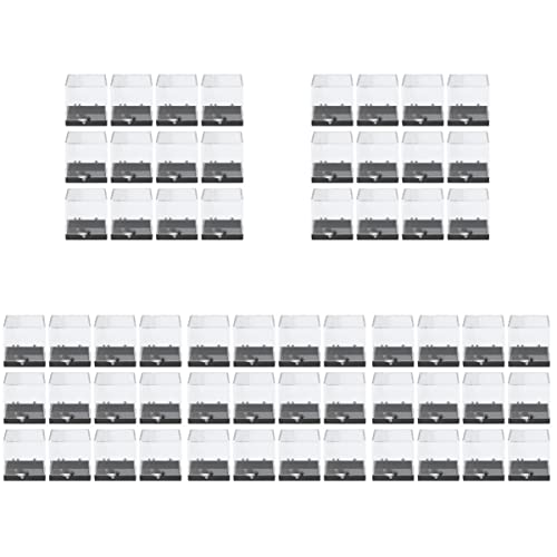 Cabilock Transparent Specimen Display Box Plastic Black 60 count 3.5