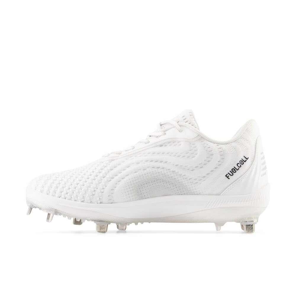 New Balance Men's FuelCell 4040 V7 Metal Baseball Shoe, Optic White/Raincloud, 8
