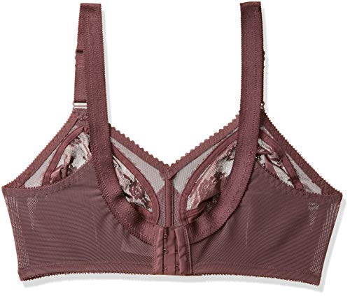 Image of Triumph International Doreen Bra For Women Non Wired Non Padded Wireless Bra Full Coverage Raschel Lace Lingerie Classic High Center Bridge Support Wide Straps Big Cup Bra for Larger Busts Pack Of 1