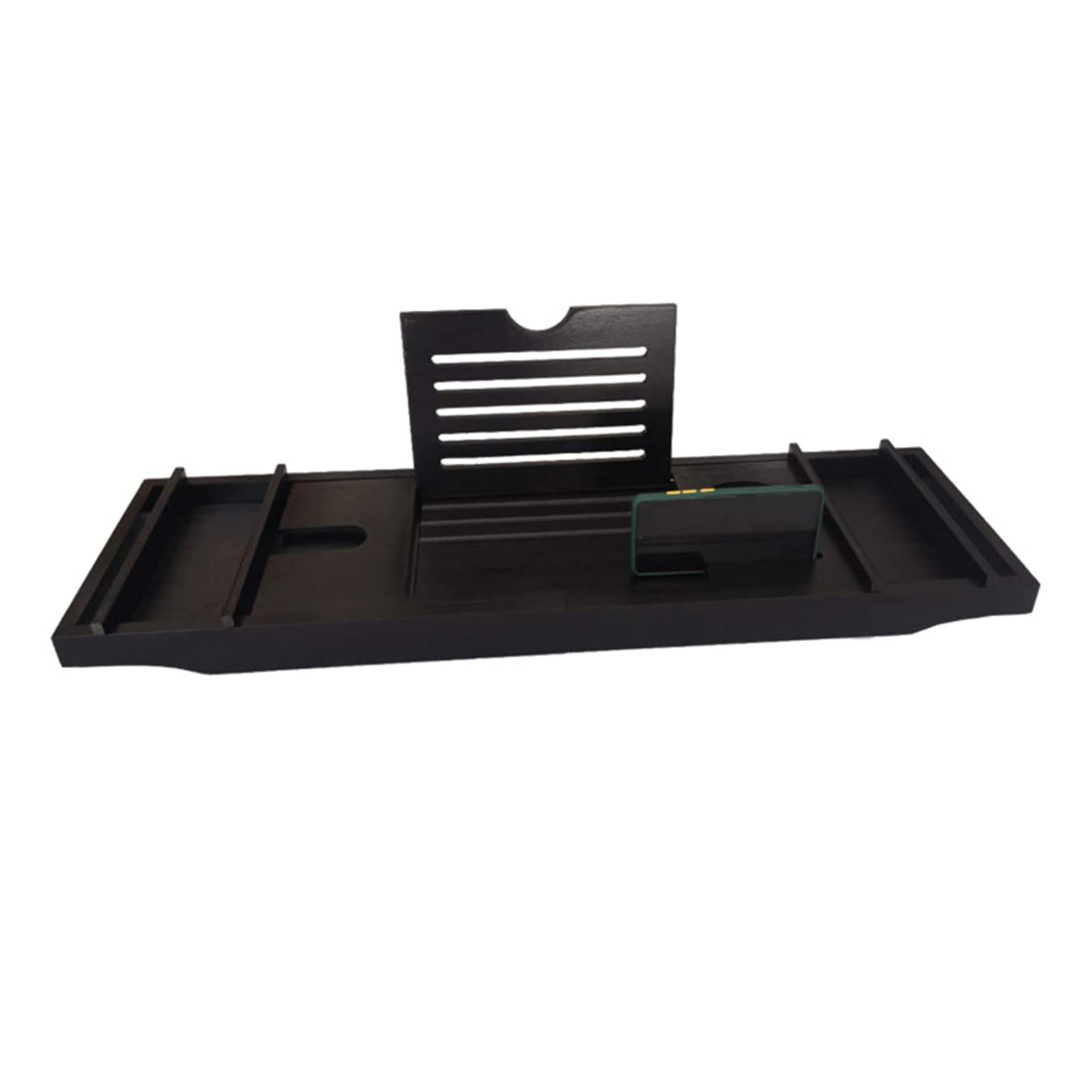 Bandeja de bambú para bañera, Bandeja de baño para bañera, Soporte Organizador de bañera expandible Ajustable con Tableta para Libros, Copa de Vino, toallero/Blanco/2