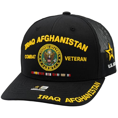 Image of Iraq Afghanistan Veteran Hat for Men Official Licensed US Army Military Combat Veterans Adjustable Cap