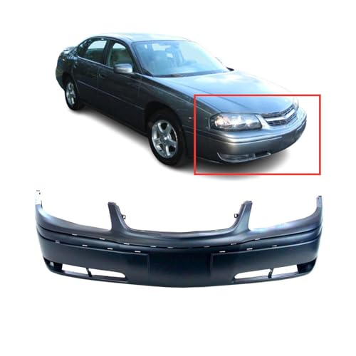 Image of FitParts Compatible with Chevrolet Impala 2000-2005 Front Bumper Cover | Primed, With Fog Light Holes, Sedan, Ready to Paint, OEM 12335971, GM1000633