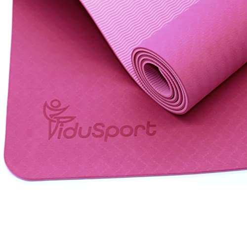 Fidusport TPE Yogamatte Trainingsgerät - rutschfester Schultergurt für Fitness, Pilates und Gymnastik - Übungsmatte mit Schultergurt und leichtem Design | 183 x 61 x 0,6 CM