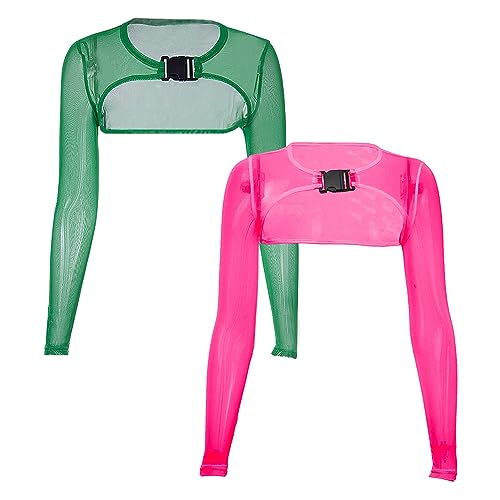 Image of Ypser See Through Glitter Mesh Crop Top Sheer Open Front Shrug Fishnet Cover Ups