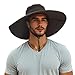 Super Wide Brim Sun Hat-UPF 50+ Protection,Waterproof Bucket Hat for Fishing, Hiking, Camping, Boating,Breathable Nylon & Mesh (Dark Grey)