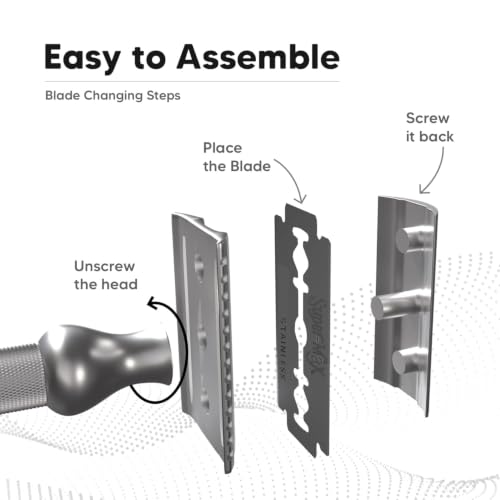 Image of LetsShave Advanced Double Edge Blades - Pack of 50 | Stainless Steel | Compatible with All DE Safety Razors | Sharp, Smooth & Safe Shave