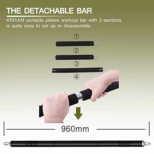 Krixam Pilates Bar Kit With Resistance Bands, Resistance Bands Set With Bar, Portable Pilates Equipment For Workout Home Gym (150Lbs) #TOP3