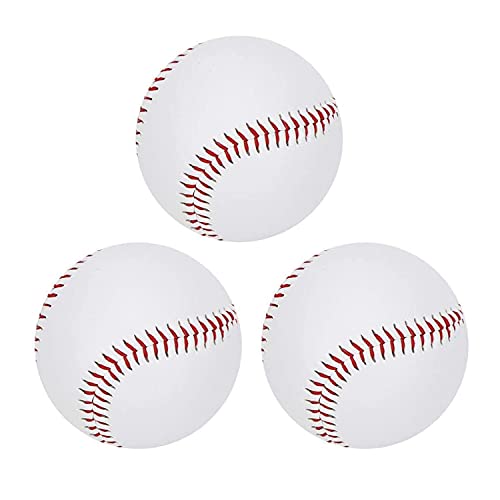 Aisennek Lot de 3 balles de baseball souples faites à la main, pour les débutants et les entraînements sportifs, les exercices de jeu, les cadeaux, etc Cover