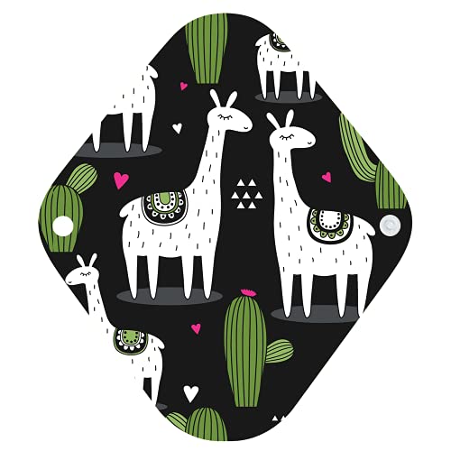 7Pcs Pack Cloth Pads Including 1Pc Mini Wet Bag +6Pcs Bamboo Charcoal Cloth Menstrual Pads/Reusable Sanitary Pads/Mama Panty Liners (All Randomly Prints) #TOP5
