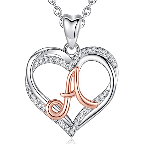 INFUSEU A Necklace Initial Sterling Silver for Women Letter product image