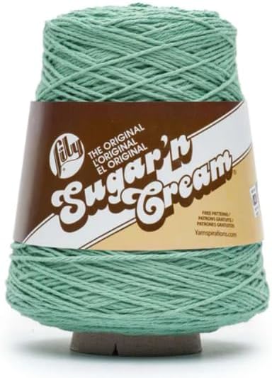 Lily Sugar N Cream Cones Jade Mist Yarn - 1 Pack of 14oz/400g - Cotton - #4 Medium - 706 Yards - Knitting/Crochet
