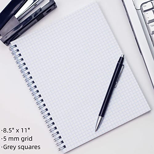 Carnet de notes à spirale A4 Amanple avec papier millimétré graphique 5mm et onglets - 5