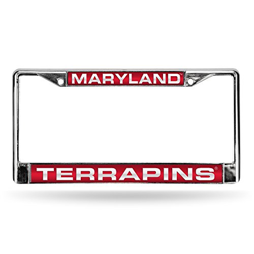 Rico Industries NCAA Maryland Terrapins Red Chrome Laser License Frame 12" x 6"