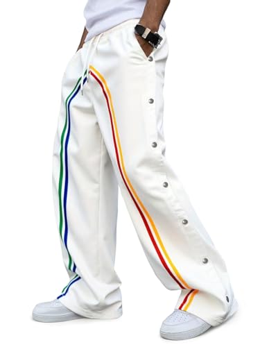 Pantalon de jogging homme ajustable à boutons pression latéraux pour le sport