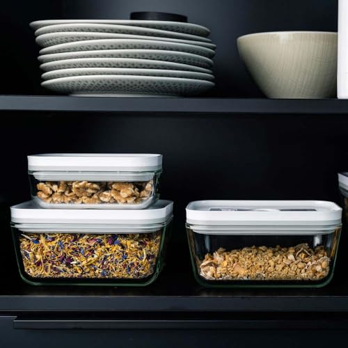 Image of ZWILLING Fresh Save 36803-200 Fresh & Save Vacuum Glass Container, Medium Size, Airtight, Heat-resistant Glass Storage Container