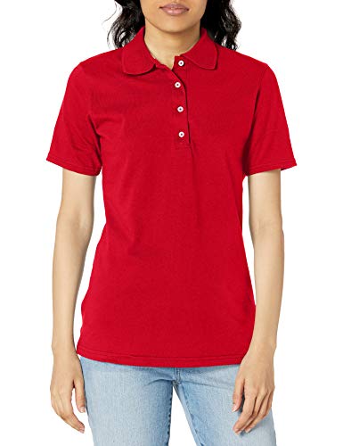 Hanes womens X-Temp Performance Polo Shirt,Deep Red,X-Large