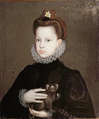 Lienzo artístico de la Infanta Isabel Clara Eugenia por Sánchez Coello, elegancia de 60x90cm