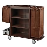 Cleaning Trolley, Industrial Multifunctional Hotel Cart, with 3-Tier Shelves, Tool Basket & Large Storage Bags, Silent Wheels, Modular Utility Cart,Regular Cloth Bag