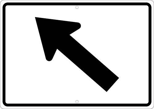 Panneau flèche gauche en aluminium rigide 080EGP National Marker TM504K