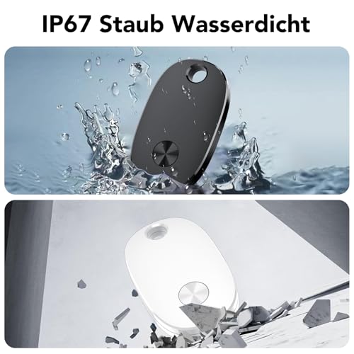 Smart Tracker Tag 4er Pack, Schlüsselfinder KeyFinder Kompatibel mit Apple Wo ist? APP (iOS NUR, Android Not Supported), Bluetooth Key Finder für Gepäck/Taschen/Koffer, Austauschbarer Akku