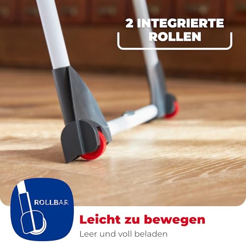 Vileda Infinity Flex Plus Wäscheständer | Ausziehbarer & Stabiler Flügeltrockner mit 30m XXL-Leinen - Für Innen- & Außenbereich, platzsparend & klappbar, 2m Länge, Hohe Flügel | Comfort-Pack